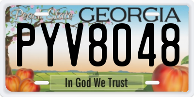 GA license plate PYV8048