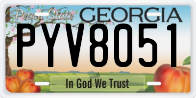 GA license plate PYV8051