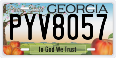 GA license plate PYV8057