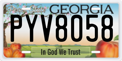 GA license plate PYV8058