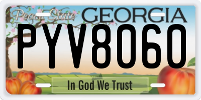 GA license plate PYV8060