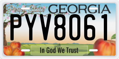 GA license plate PYV8061