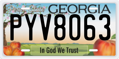 GA license plate PYV8063