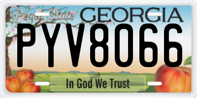 GA license plate PYV8066