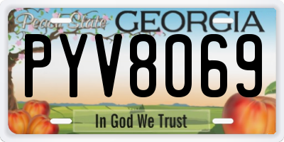 GA license plate PYV8069