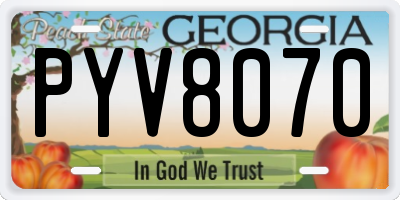 GA license plate PYV8070