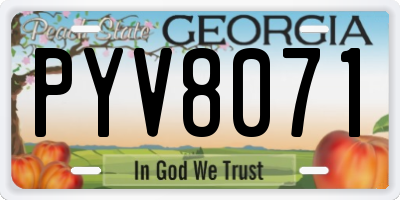 GA license plate PYV8071