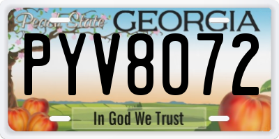 GA license plate PYV8072