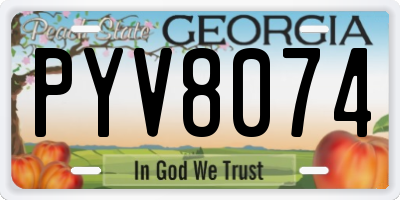 GA license plate PYV8074