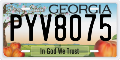 GA license plate PYV8075