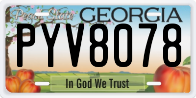 GA license plate PYV8078