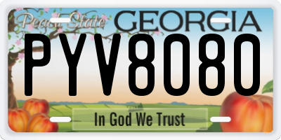 GA license plate PYV8080