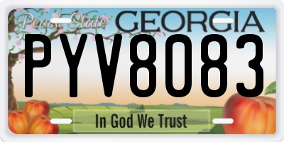 GA license plate PYV8083