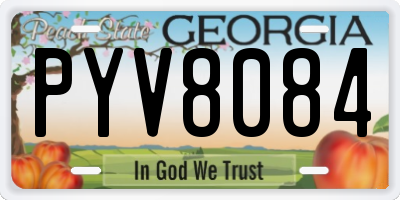GA license plate PYV8084