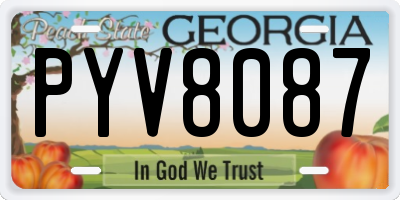 GA license plate PYV8087