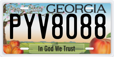 GA license plate PYV8088