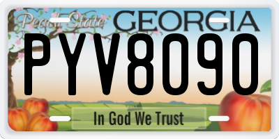 GA license plate PYV8090