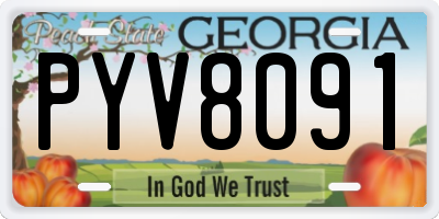 GA license plate PYV8091