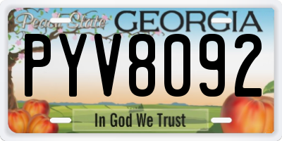 GA license plate PYV8092