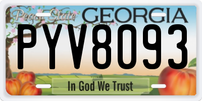 GA license plate PYV8093