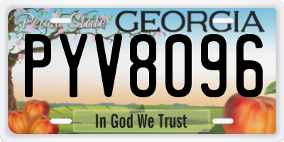 GA license plate PYV8096