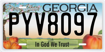 GA license plate PYV8097