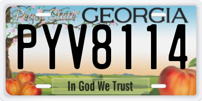 GA license plate PYV8114