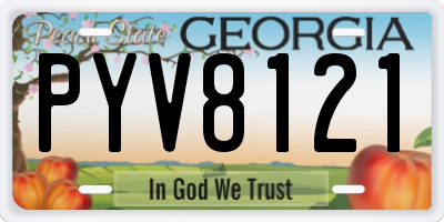 GA license plate PYV8121