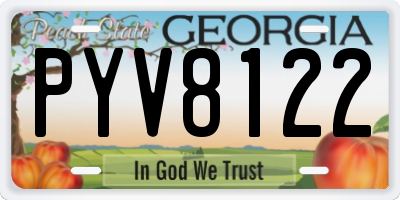 GA license plate PYV8122
