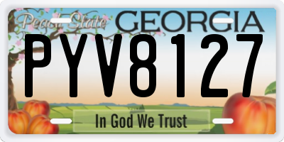 GA license plate PYV8127