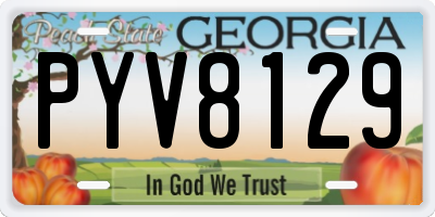 GA license plate PYV8129