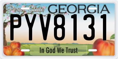 GA license plate PYV8131