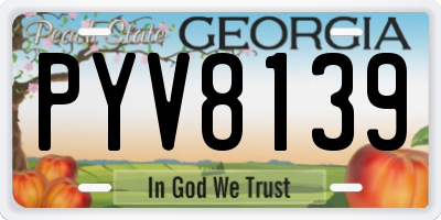 GA license plate PYV8139