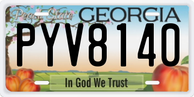GA license plate PYV8140
