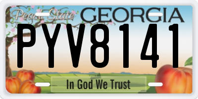 GA license plate PYV8141
