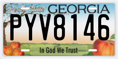 GA license plate PYV8146