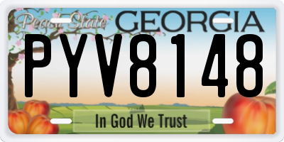 GA license plate PYV8148