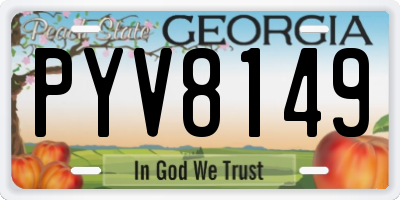 GA license plate PYV8149