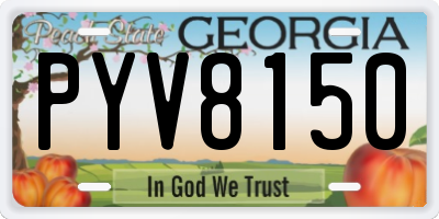 GA license plate PYV8150