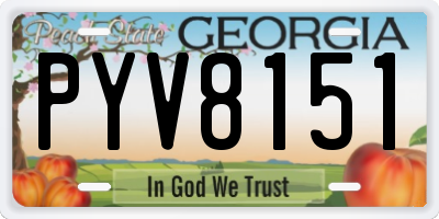 GA license plate PYV8151