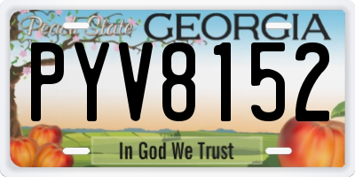 GA license plate PYV8152