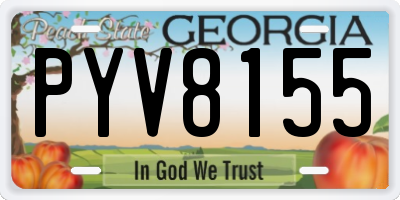 GA license plate PYV8155