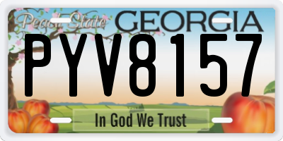GA license plate PYV8157