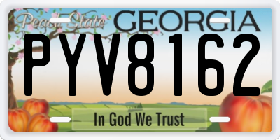 GA license plate PYV8162
