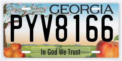 GA license plate PYV8166