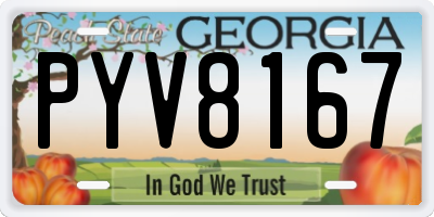 GA license plate PYV8167