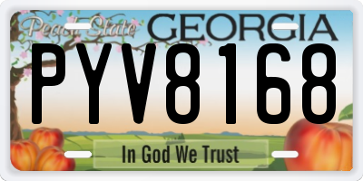 GA license plate PYV8168