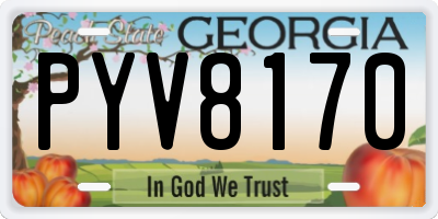 GA license plate PYV8170