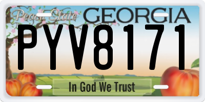 GA license plate PYV8171