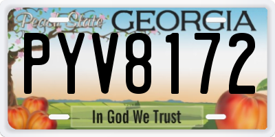 GA license plate PYV8172